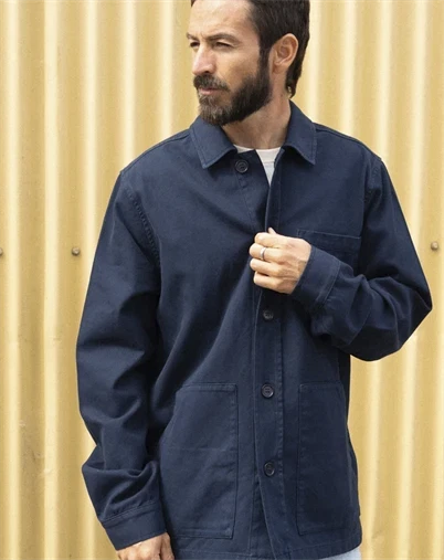 Elsk - Twill Mens Overshirt - Dark Navy